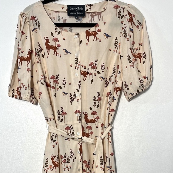 Modcloth X Princess Highway Shirt whimsical dress with belt size 8 - Picture 11 of 11